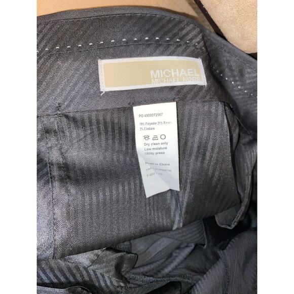 NWT MK MICHAEL Michael Kors size 40W X 30L Black Striped Men’s Dress Pants - Picture 7 of 9